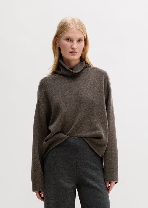 Regular-Fit Knit Sweater — Stone Brown Melange