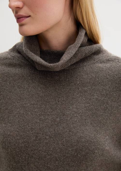 Regular-Fit Knit Sweater Stone Brown Melange in detail view