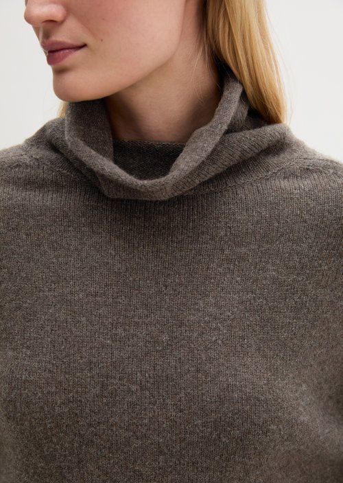 Regular-Fit Knit Sweater — Stone Brown Melange