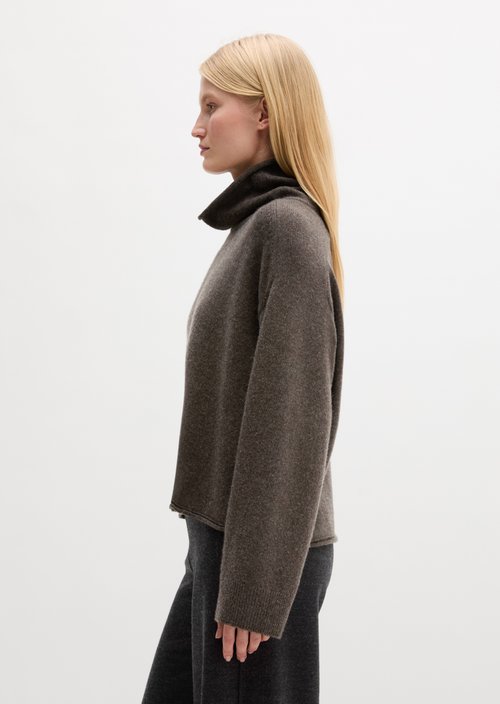 Regular-Fit Knit Sweater — Stone Brown Melange