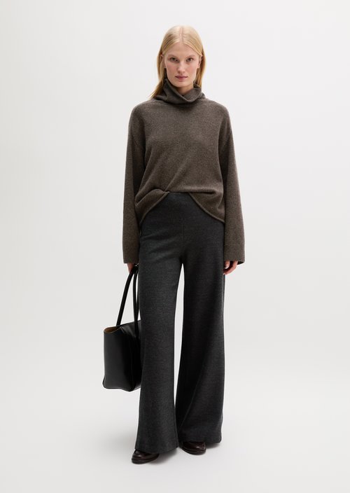 Regular-Fit Knit Sweater — Stone Brown Melange