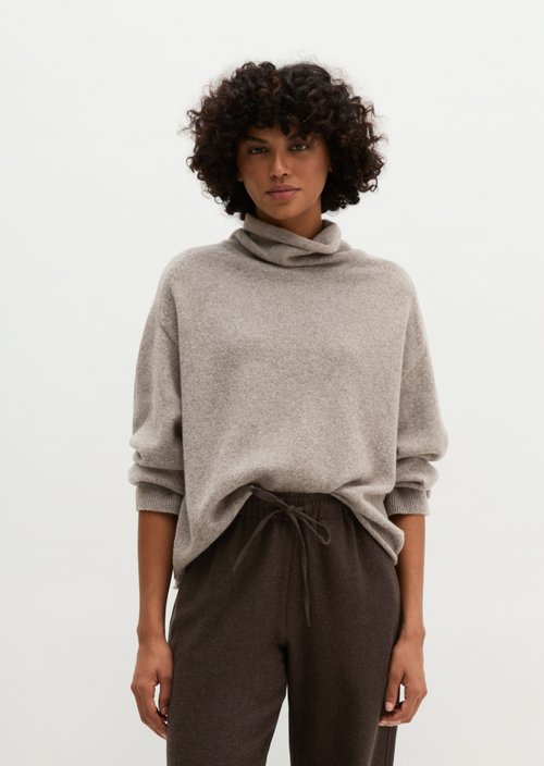 Regular-Fit Knit Sweater — Stone Taupe Melange