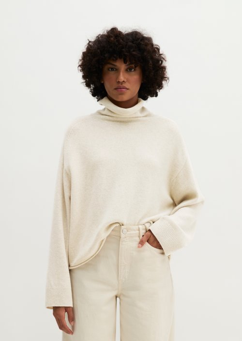 Regular-Fit Knit Sweater — Light Stone Melange