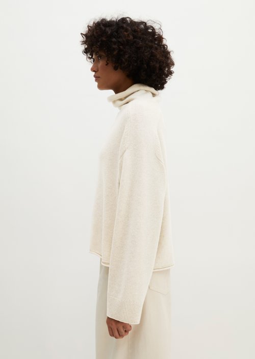 Regular-Fit Knit Sweater — Light Stone Melange