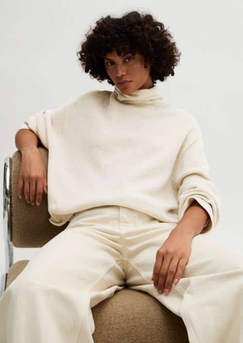 Regular-Fit Knit Sweater — Light Stone Melange