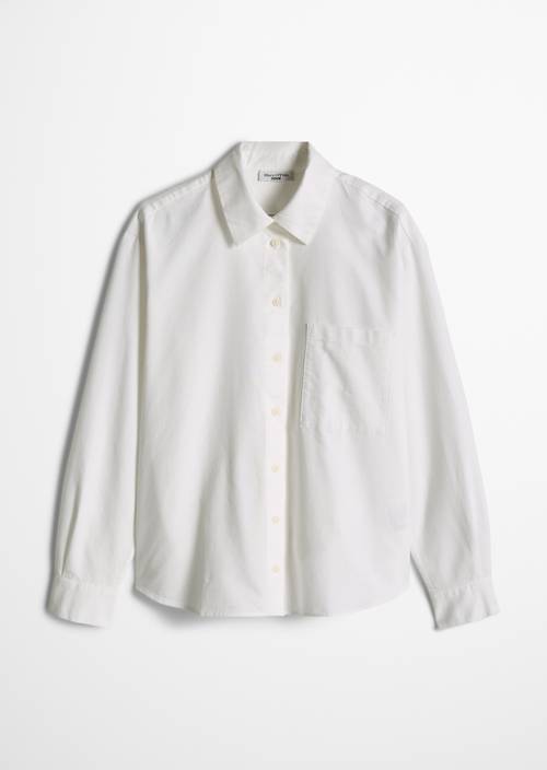 Oxford Blouse, Regular Fit Silky White in isolated view without model