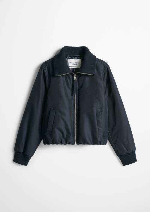 Cropped Bubble Jacket Blue Depths in isolated view without model