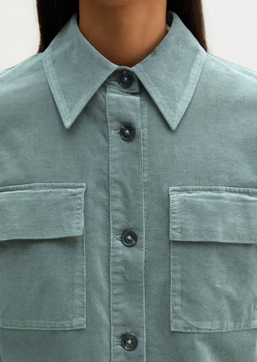 Camisa larga de pana, corte regular Foggy Blue en vista detallada