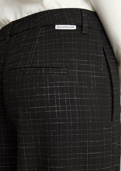 Checkered Tailored Pants Black in detail view