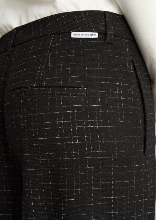Checkered Tailored Pants — Black