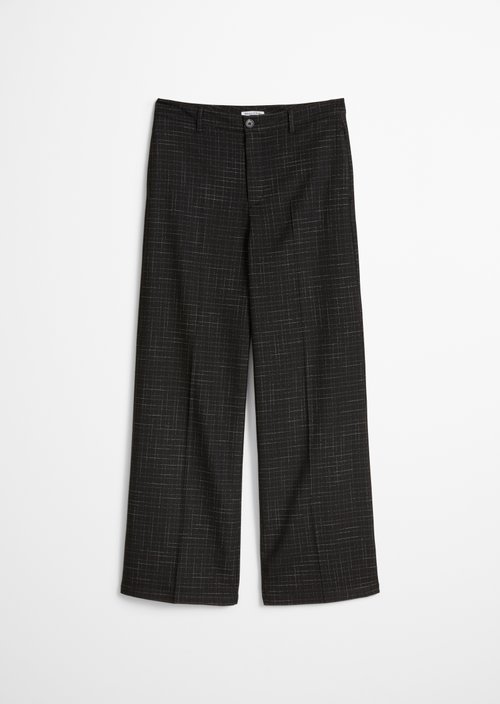 Checkered Tailored Pants — Black