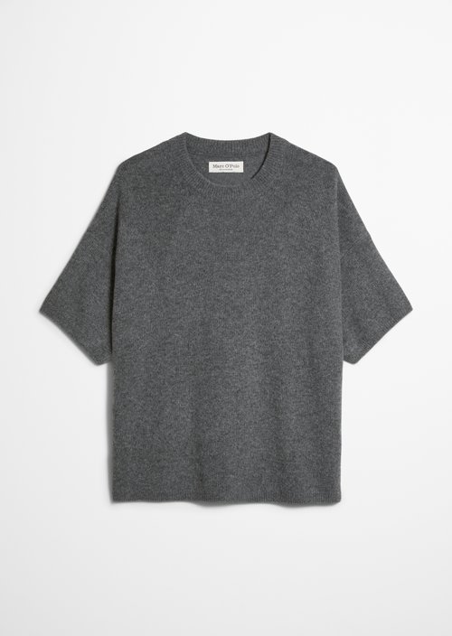 Loose-fitting short-sleeve sweater — Middle Grey Melange