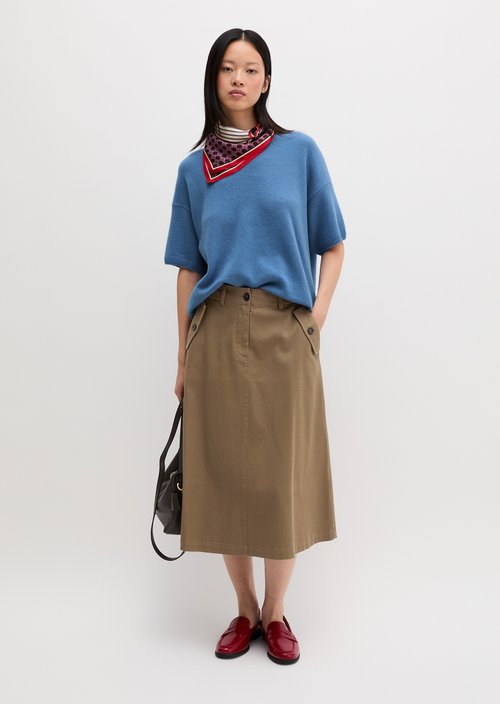 Loose-fitting short-sleeve sweater — Clear Blue