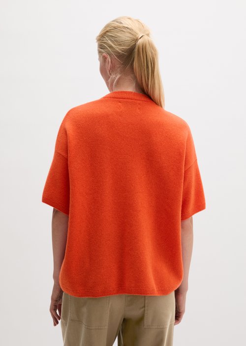 Loose-fitting short-sleeve sweater — Vivid Orange
