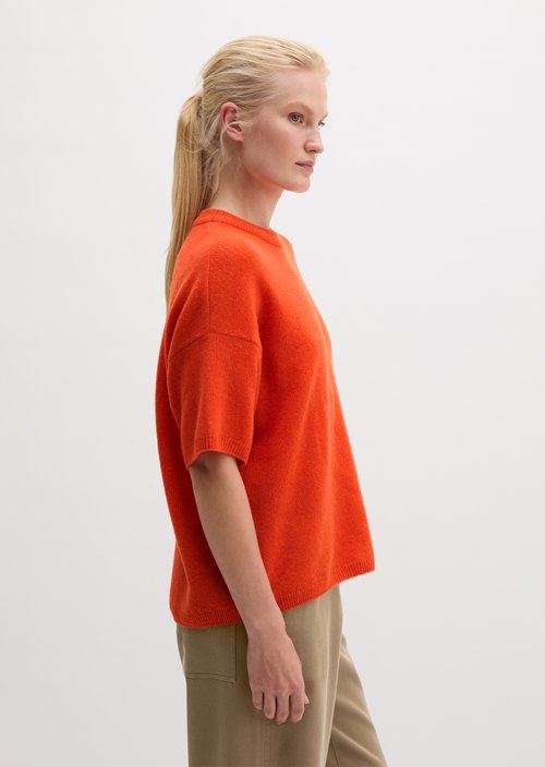 Loose-fitting short-sleeve sweater — Vivid Orange