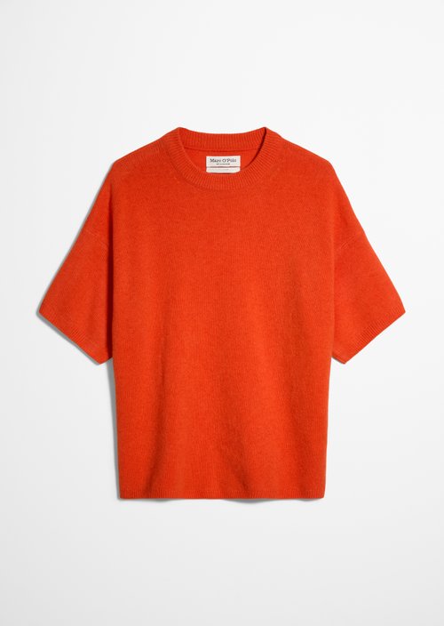 Loose-fitting short-sleeve sweater — Vivid Orange