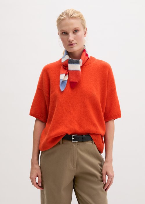 Loose-fitting short-sleeve sweater — Vivid Orange