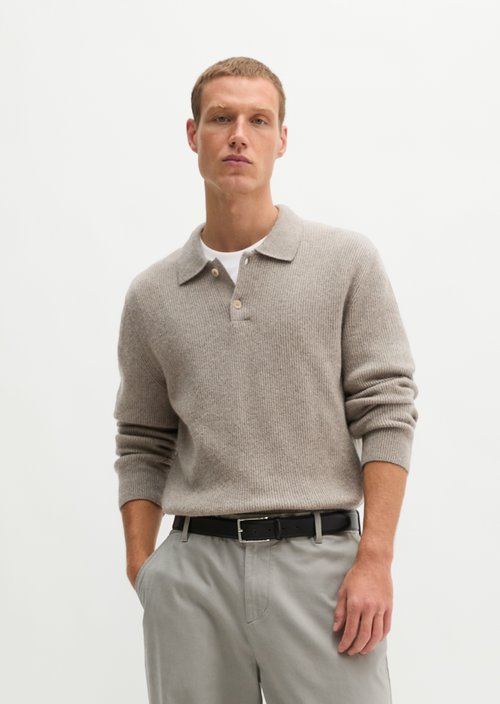 Regular-Fit Polo Sweater — Driftwood Haze
