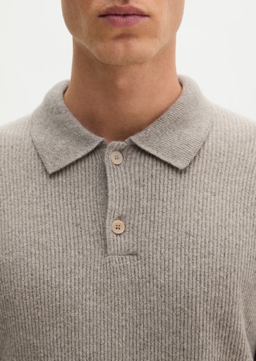 Regular-Fit Polo Sweater — Driftwood Haze