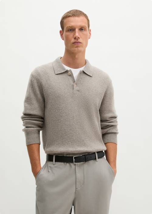 Polo en maille coupe classique Driftwood Haze en vue de face