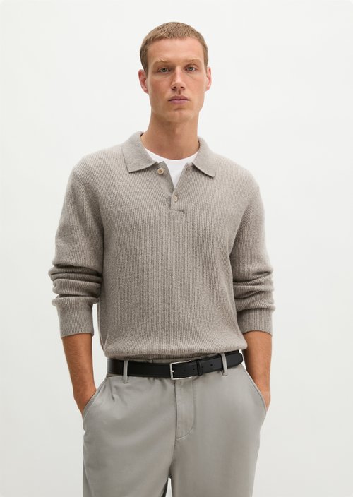 Regular-Fit Polo Sweater — Driftwood Haze
