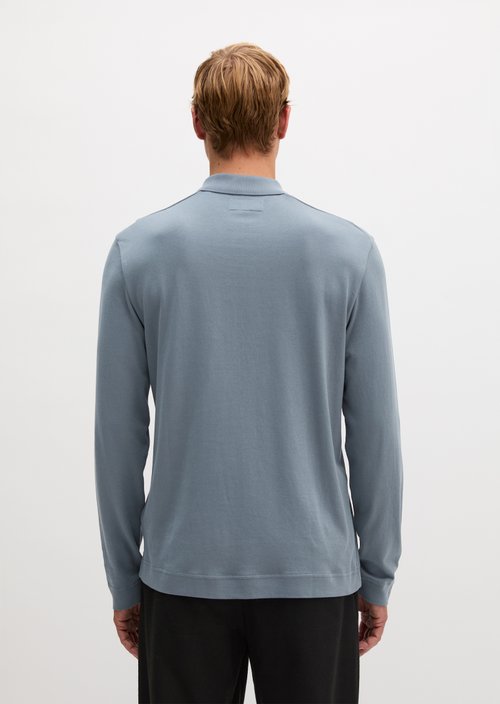 Long-Sleeve Polo Shirt, Regular Fit — Dusk Blue
