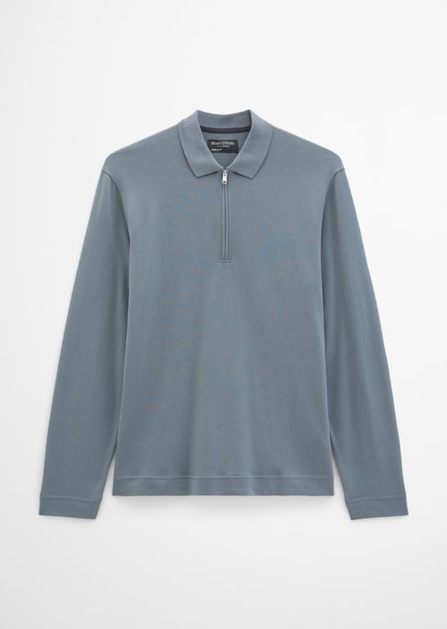 Long-Sleeve Polo Shirt, Regular Fit — Dusk Blue