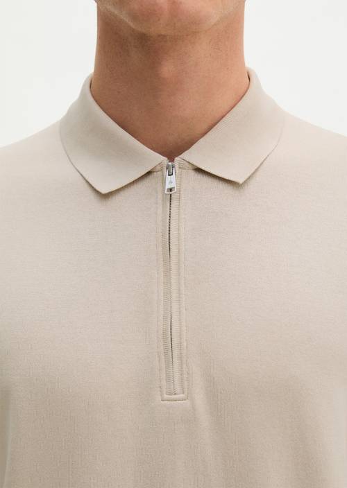 Poloshirt regular Linen Beige in Detailansicht