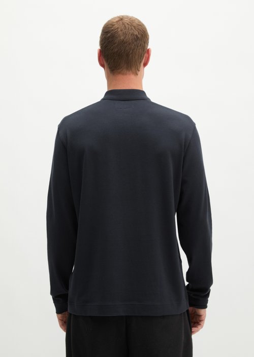 Long-Sleeve Polo Shirt, Regular Fit — Dark Navy