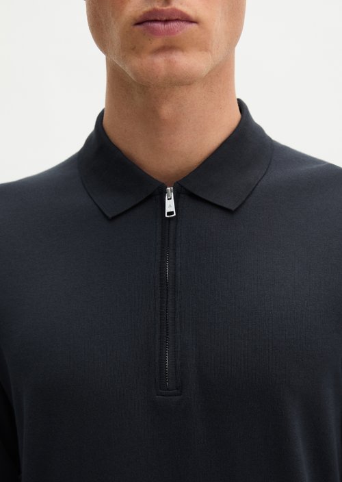 Long-Sleeve Polo Shirt, Regular Fit — Dark Navy