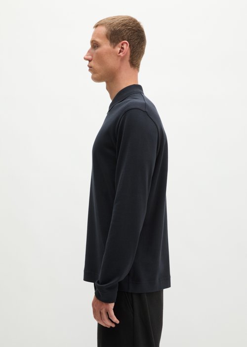 Long-Sleeve Polo Shirt, Regular Fit — Dark Navy