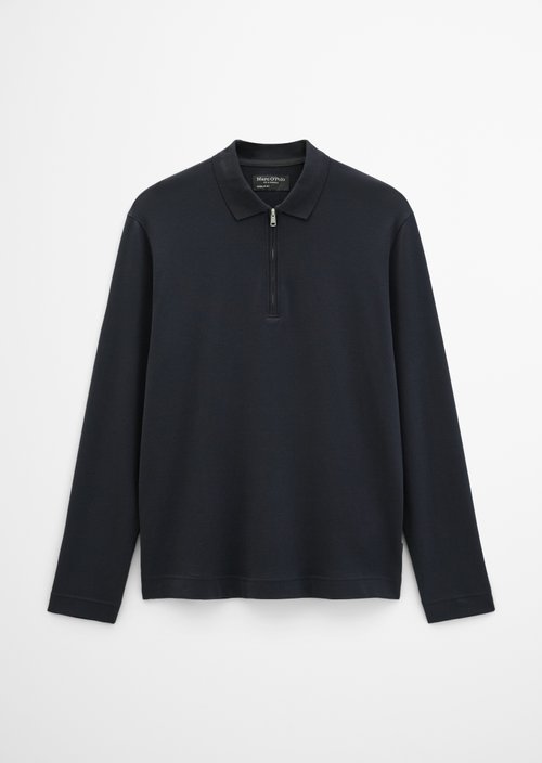 Long-Sleeve Polo Shirt, Regular Fit — Dark Navy