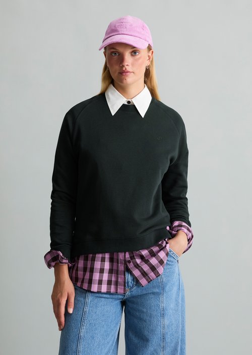Relaxed-Fit Sweatshirt — Black