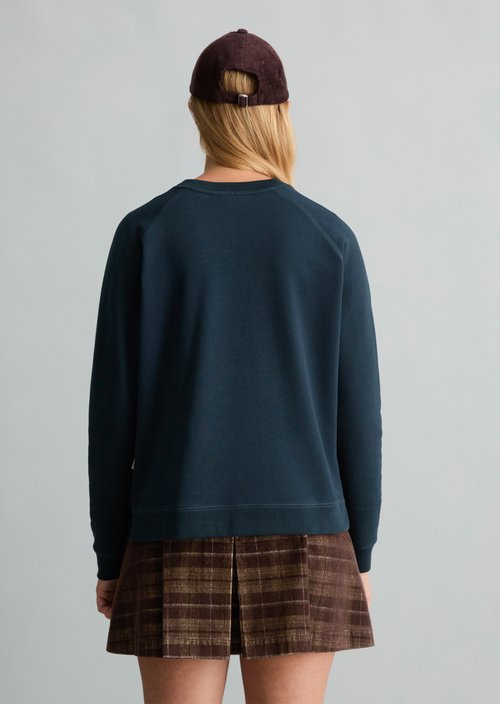 Relaxed-Fit Sweatshirt — Navy Teal