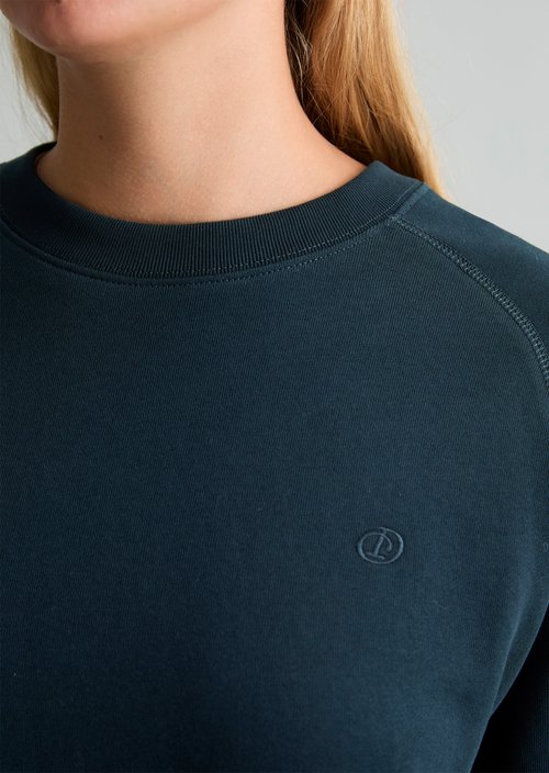 Relaxed-Fit Sweatshirt — Navy Teal