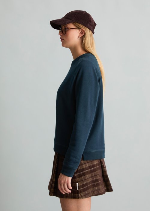 Relaxed-Fit Sweatshirt — Navy Teal