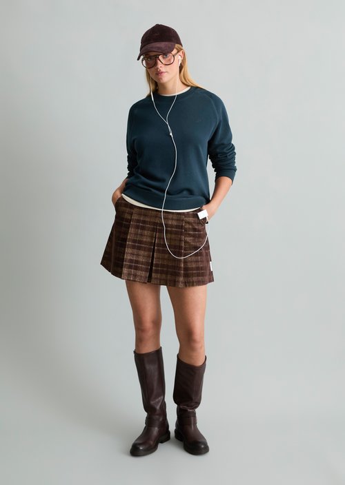 Relaxed-Fit Sweatshirt — Navy Teal