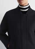Wool blouson relaxed made from a recycled wool mix - blue