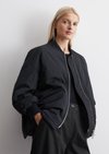 Marc O'Polo Long-Blouson relaxed, Damen, blau, Gr. 40, 100% Polyamid
