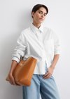 Marc O'Polo Cropped blouse met lange mouwen, Dames, wit, 40, 100% Katoen