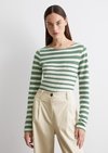 Striped longsleeve regular made from slub jersey - green