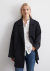 Marc O'Polo Jerseymantel loose, Damen, blau, Gr. m, 75% Baumwolle, 20% Polyester, 5% Elasthan