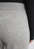 Cashmere knit pants wide with elastic waistband - gray