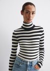 Marc O'Polo Gestreepte slim coltrui, Dames, blauw, Xl, 100% Ruw wol