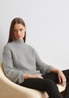 Marc O'Polo DfC Turtleneck-Strickpullover loose, Damen, grau, Gr. l, 100% Baumwolle