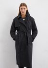 Marc O'Polo Trenchcoat regular, Damen, blau, Gr. 32, 60% Baumwolle, 37% Polyamid, 3% Elasthan