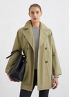 Marc O'Polo Trench-Cape-Jacke relaxed, Damen, beige, Gr. 34, 60% Baumwolle, 37% Polyamid, 3% Elasthan