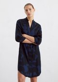 Satin dress relaxed made from printed viscose - multicolor