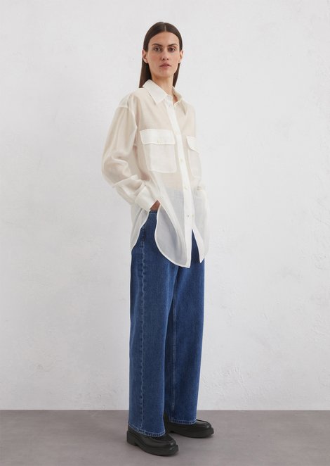 Marc O'Polo Oversized blouse, Dames, wit, 32, 88% Lyocell, 12% Polyester