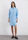 Marc O'Polo Overhemd jurk regular, Dames, blauw, 44, 68% Katoen, 28% Polyamide, 4% Elasthaan